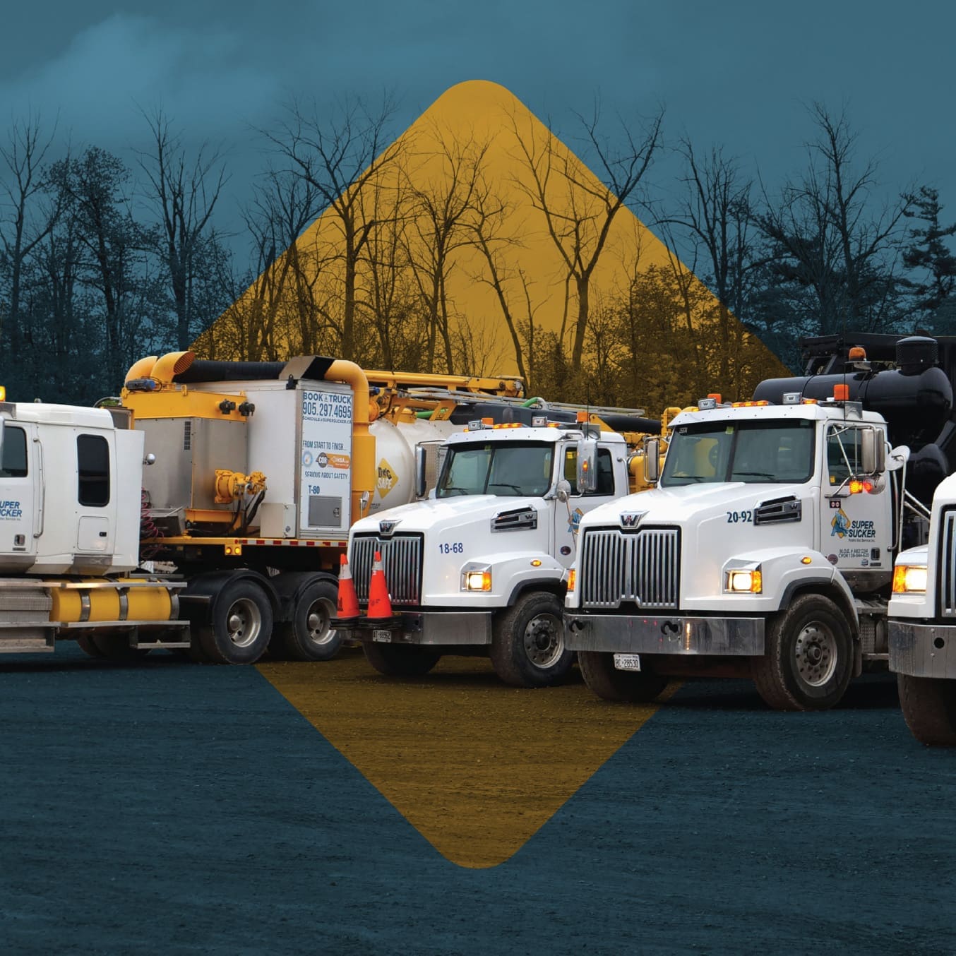 Vacuum excavation equipment positioned for trenching and material management work on a project site.
