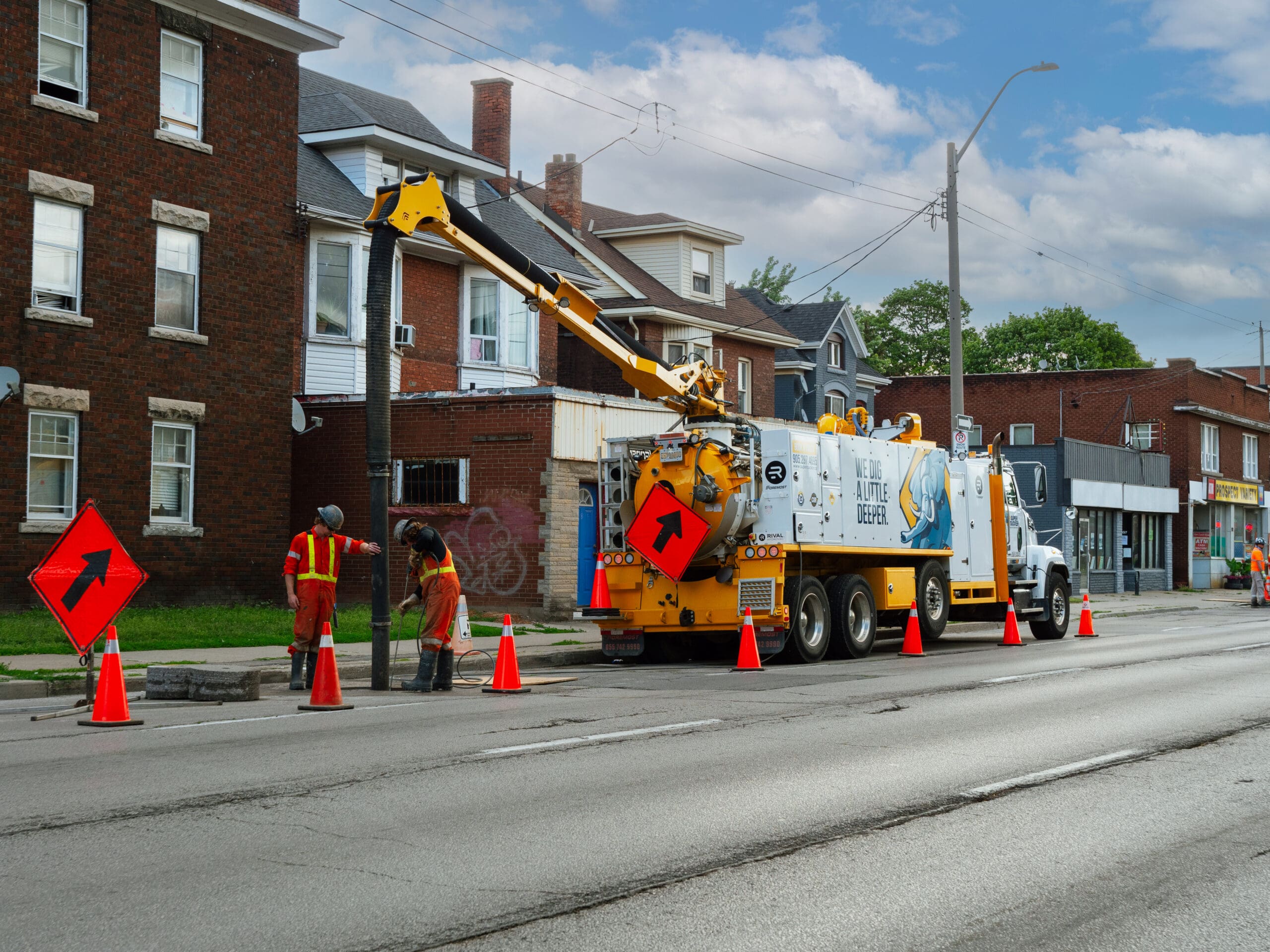 Utility verification and excavation support on a city street