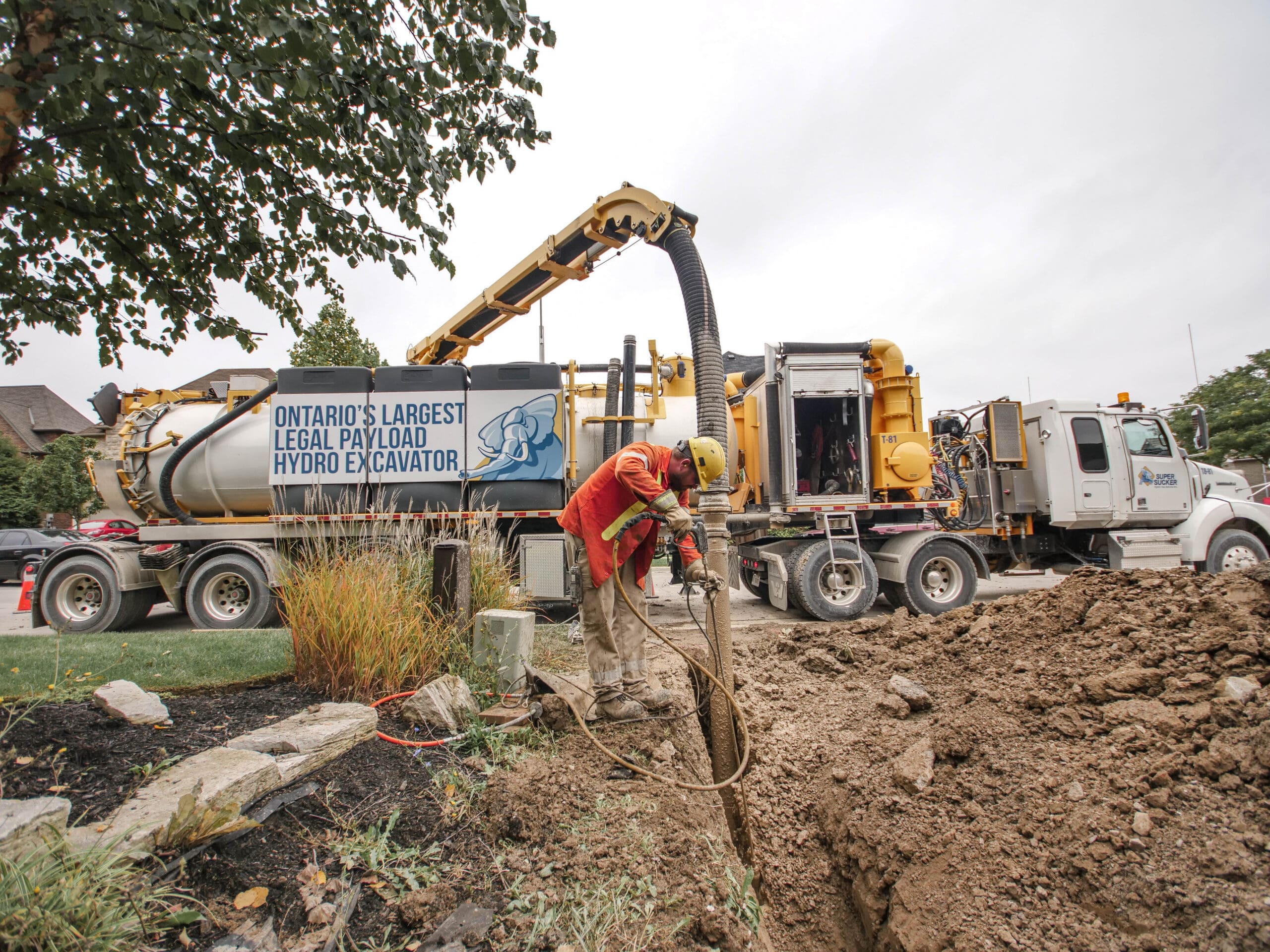 Super Sucker equipment supporting active trench and utility work
